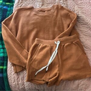Aerie Burnt Orange Cotton Lounge Set